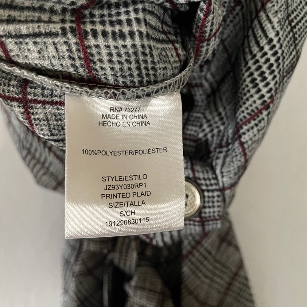 Candie's Size Small Gray Jumpsuit Plaid Wide Pants - Picture 6 of 9